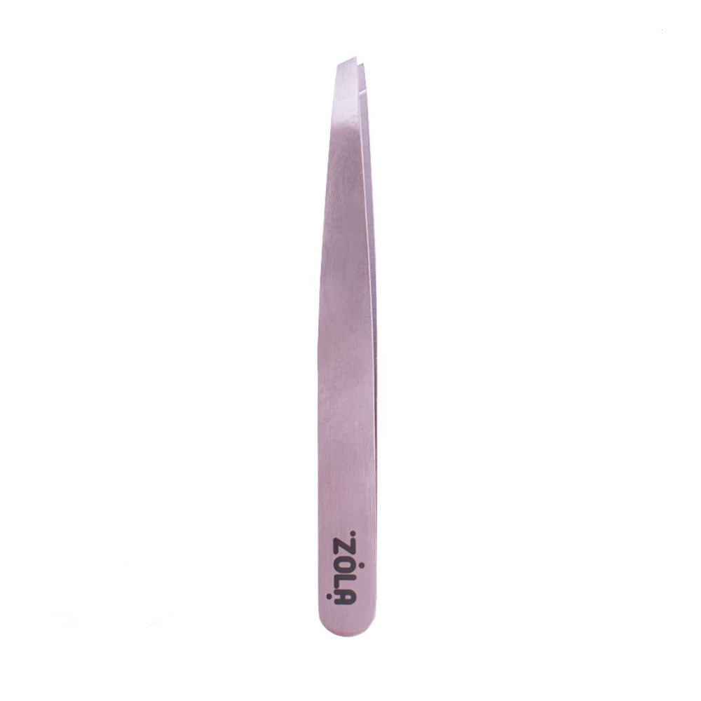 Пінцет професійний для брів Zola Silver скошений, 1 шт